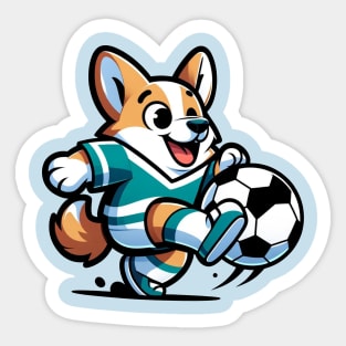 football player corgi Sticker